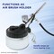 Deluxe 3-in-1 Airbrush Cleaning Pot with Holder; Cleans and Holds Air Brush, Color Palette Lid, Filters